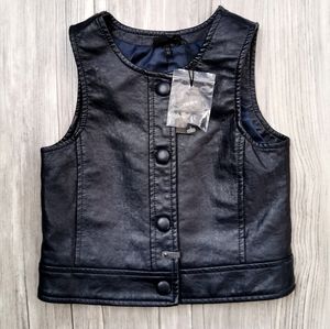 4 Years IKKS Faux Leather Vest NWT